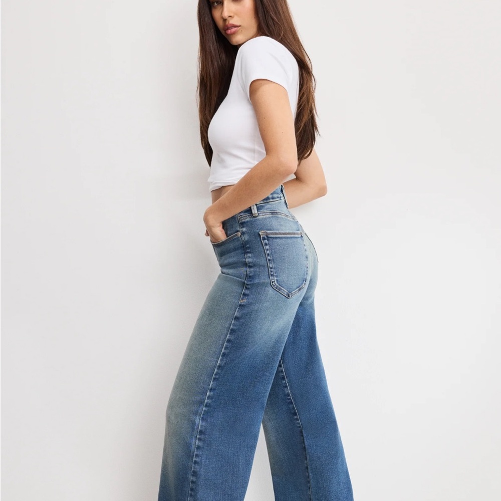 Good American Good Waist Palazzo Jeans - washed and worn only once